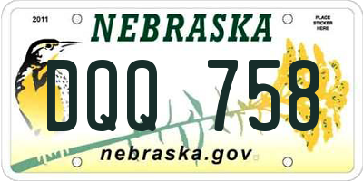 NE license plate DQQ758