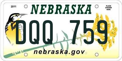 NE license plate DQQ759