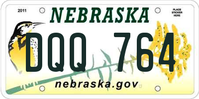 NE license plate DQQ764