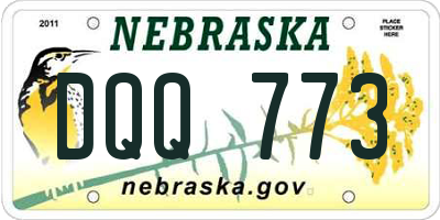 NE license plate DQQ773