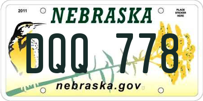 NE license plate DQQ778