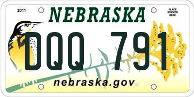NE license plate DQQ791