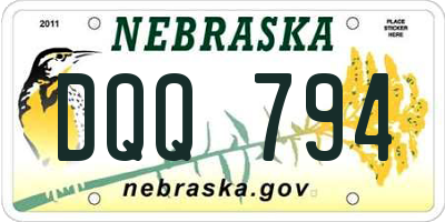 NE license plate DQQ794