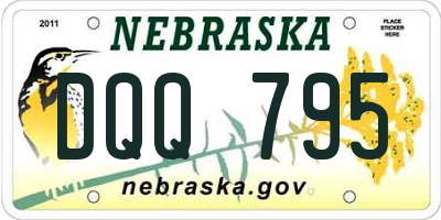 NE license plate DQQ795