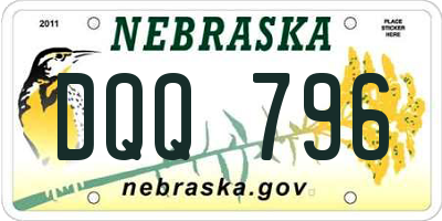 NE license plate DQQ796