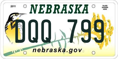 NE license plate DQQ799