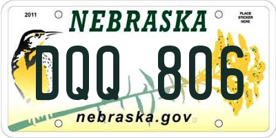 NE license plate DQQ806