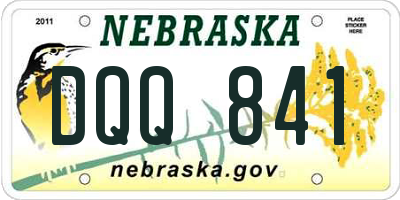 NE license plate DQQ841