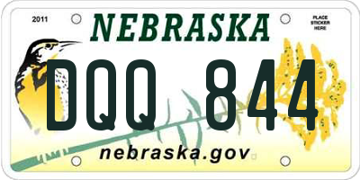 NE license plate DQQ844