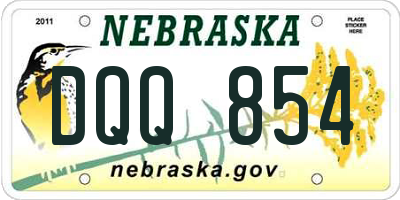 NE license plate DQQ854