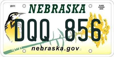 NE license plate DQQ856