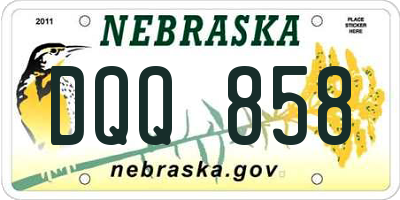NE license plate DQQ858