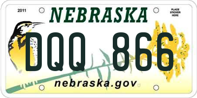 NE license plate DQQ866