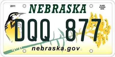 NE license plate DQQ877