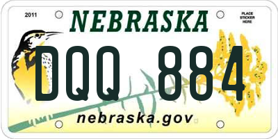 NE license plate DQQ884