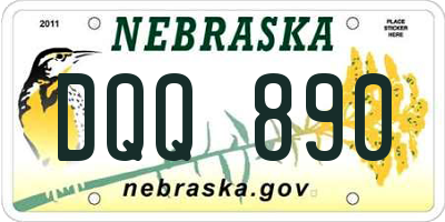 NE license plate DQQ890