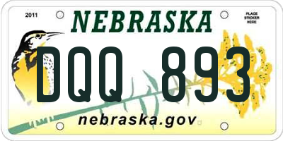 NE license plate DQQ893