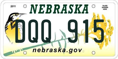NE license plate DQQ915