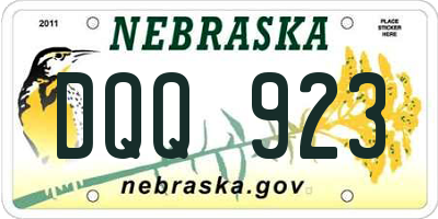 NE license plate DQQ923