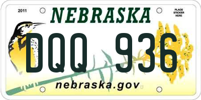 NE license plate DQQ936