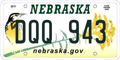 NE license plate DQQ943
