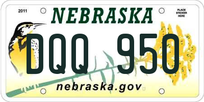 NE license plate DQQ950