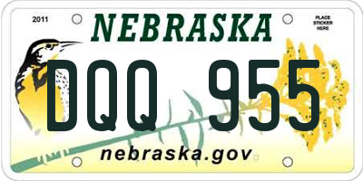 NE license plate DQQ955