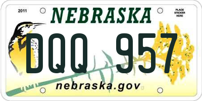 NE license plate DQQ957