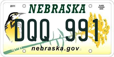 NE license plate DQQ991