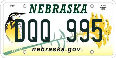 NE license plate DQQ995