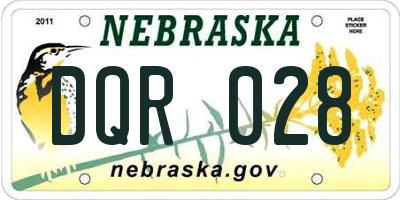NE license plate DQR028