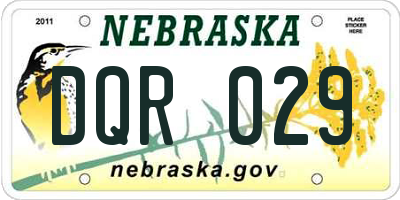 NE license plate DQR029