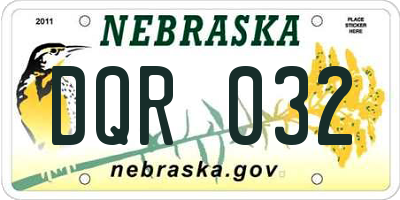 NE license plate DQR032