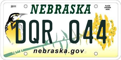 NE license plate DQR044