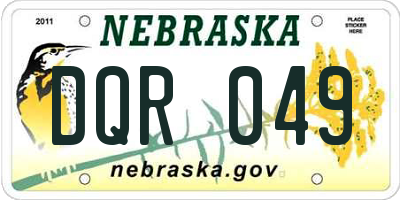 NE license plate DQR049