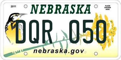 NE license plate DQR050
