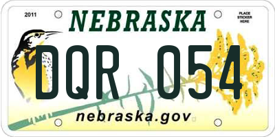 NE license plate DQR054