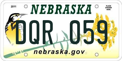 NE license plate DQR059
