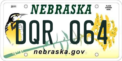 NE license plate DQR064