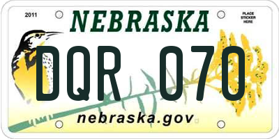 NE license plate DQR070