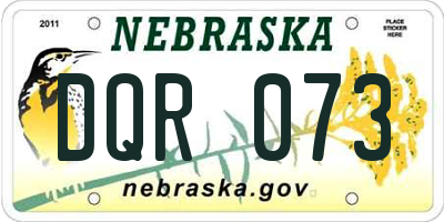 NE license plate DQR073