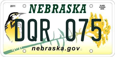 NE license plate DQR075