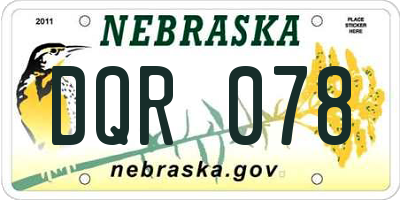 NE license plate DQR078