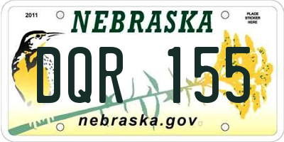 NE license plate DQR155