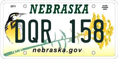 NE license plate DQR158