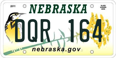 NE license plate DQR164