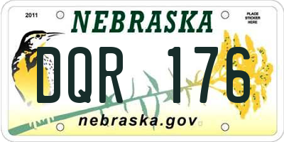 NE license plate DQR176