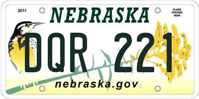NE license plate DQR221