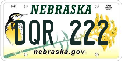 NE license plate DQR222