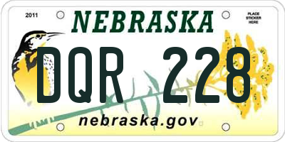 NE license plate DQR228